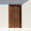 Pintu rumah kupu tarung ukir geometris kayu jati Jepara