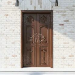 Pintu ukir kupu tarung jati motif klasik mewah Jepara