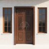 Pintu kayu jati kupu tarung motif kisi ukir klasik Jepara