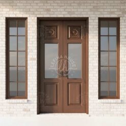 Pintu kupu tarung kayu jati minimalis elegan Jepara