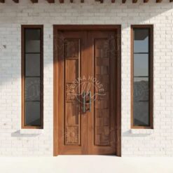 Pintu Kupu Tarung Jati Motif Kombinasi Panel