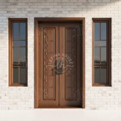Pintu Kupu Tarung Jati Ukir Selaras Modern Klasik