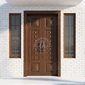 Pintu Kupu Tarung Jati Panel Ukir Kotak Klasik