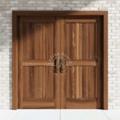 Pintu Kupu Tarung Jati Polos Natural Finishing Halus