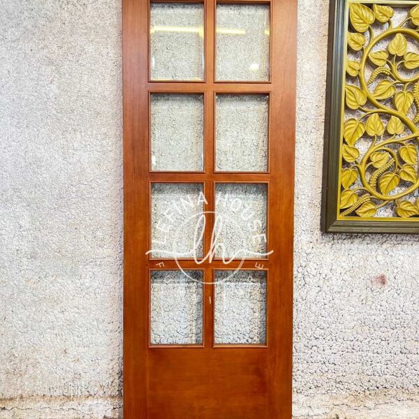 Pintu Jati Minimalis Kaca Bening Rumah Modern