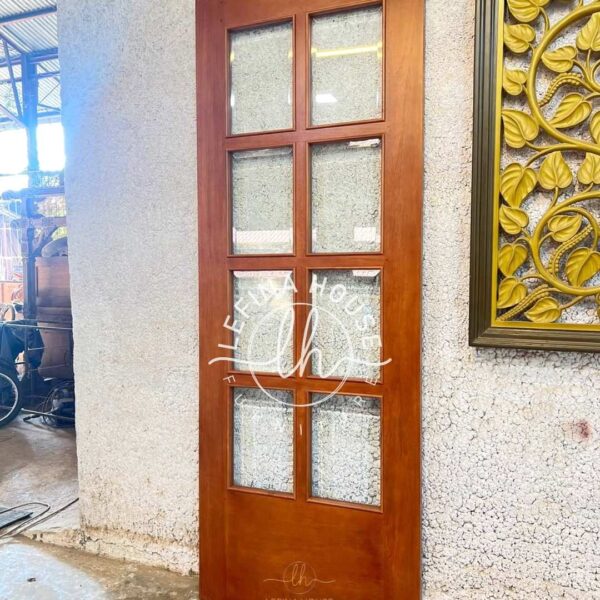 Pintu Jati Minimalis Kaca Bening Rumah Modern