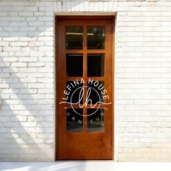 Pintu jati minimalis kaca bening