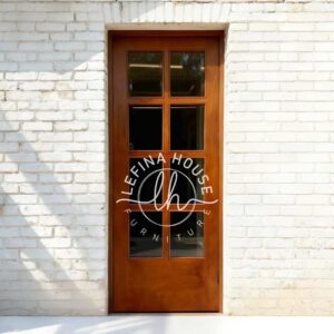 Pintu jati minimalis kaca bening