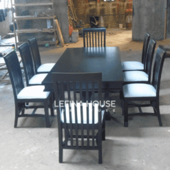 Set kursi makan minimalis 8 kursi model ruji warna dark