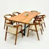Set meja makan minimalis kayu solid