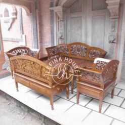 Kursi tamu jati ukiran madura model keong kayu solid