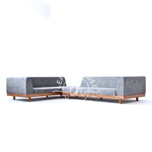Kursi Sofa Ruang Tamu Minimalis Modern Sudut L Abu-Abu bahan kain kualitas premium