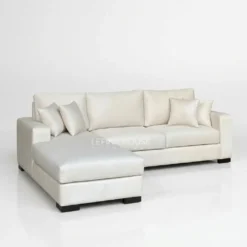 Sofa Sudut Minimalis Modern Putih Elegan Ruang Tamu