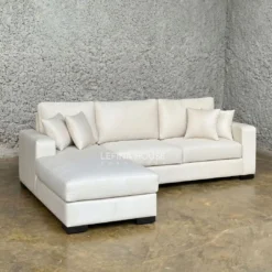 Sofa sudut minimalis warna putih modern elegan untuk ruang tamu