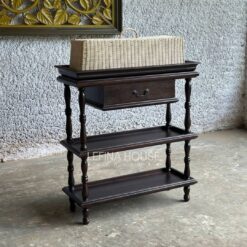 Meja Prasmanan Kayu Jati Rotan