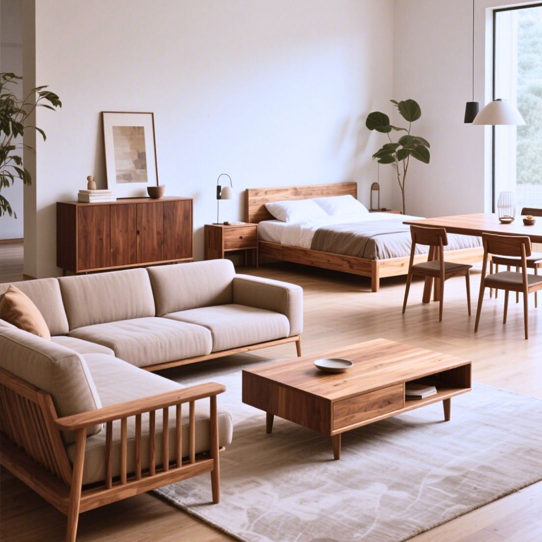Furniture kayu untuk desain interior rumah modern