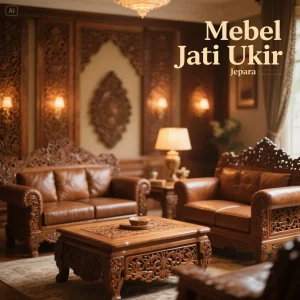 Mebel jati berukir elegan mempercantik interior ruangan
