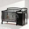 Baby Box Multifungsi warna hitam dengan Meja Ganti Popok dan rak penyimpanan.