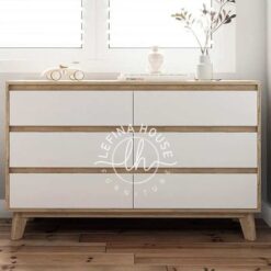 Dresser minimalis YOBA045 dengan 6 laci putih