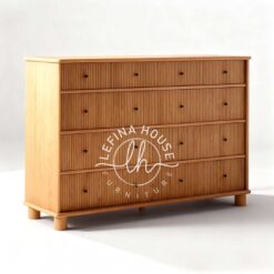 Chest of drawers kayu jati motif salur 10 laci estetik