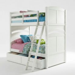 Tempat tidur tingkat YOTT010 yang menyatu dengan lemari pakaian dan laci tangga.