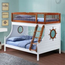 Tempat tidur tingkat YOTT014 dengan tema pelaut (nautical) yang unik.