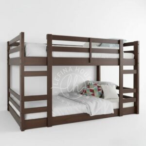 Tempat tidur tingkat minimalis YOTT028 dari kayu jati yang bisa dipisah.