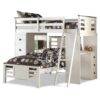 Set loft bed YOTT046 dengan meja belajar