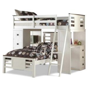 Set loft bed YOTT046 dengan meja belajar