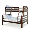 Tempat tidur tingkat YOTT061 dari kayu jati dengan ranjang bawah lebih lebar.