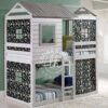 Tempat tidur tingkat (loft bed) YOTT144 dengan desain seperti rumah boneka.