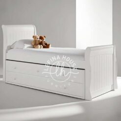 Ranjang Sorong Putih Minimalis