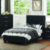 Tempat tidur headboard hitam elegan