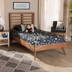 Ranjang kayu jati natural minimalis