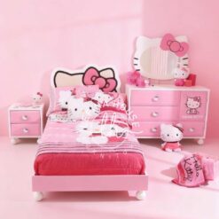Tempat tidur karakter Hello Kitty pink