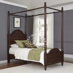 Tempat tidur canopy kayu jati elegan