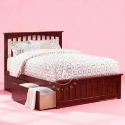 Ranjang susun kombinasi putih dan natural