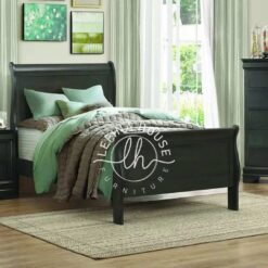 Ranjang tingkat putih dengan sorong bawah