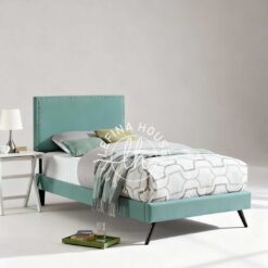 Ranjang tingkat putih minimalis dengan laci