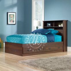 Ranjang tingkat putih dengan sorong bawah ekstra