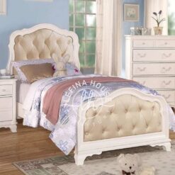 Ranjang susun natural kayu headboard panel