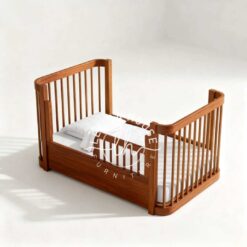 Tempat tidur balita pagar keliling kayu jati aman kokoh
