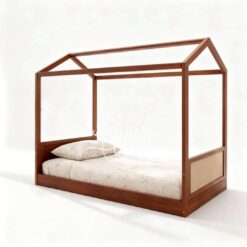 Bed house frame kayu jati tempat tidur montessori anak