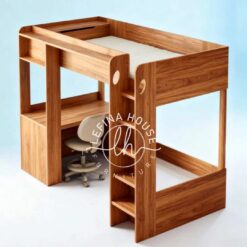 ranjang susun anak meja belajar jati