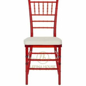 Kursi Makan Retro Scandinavian Redwhite